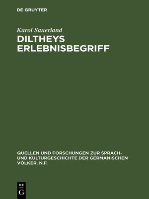 cover image of Diltheys Erlebnisbegriff
